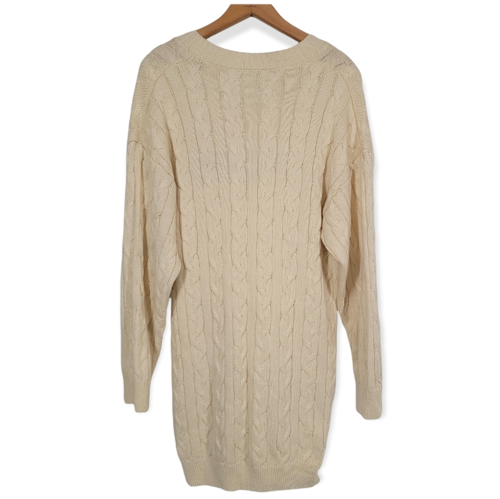 Cream Cable Knit Sweater | L - Picture 5 of 8